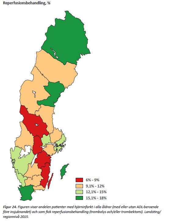 Indikator: Andel fall av akut ischemisk stroke som får trombolysbehandling.