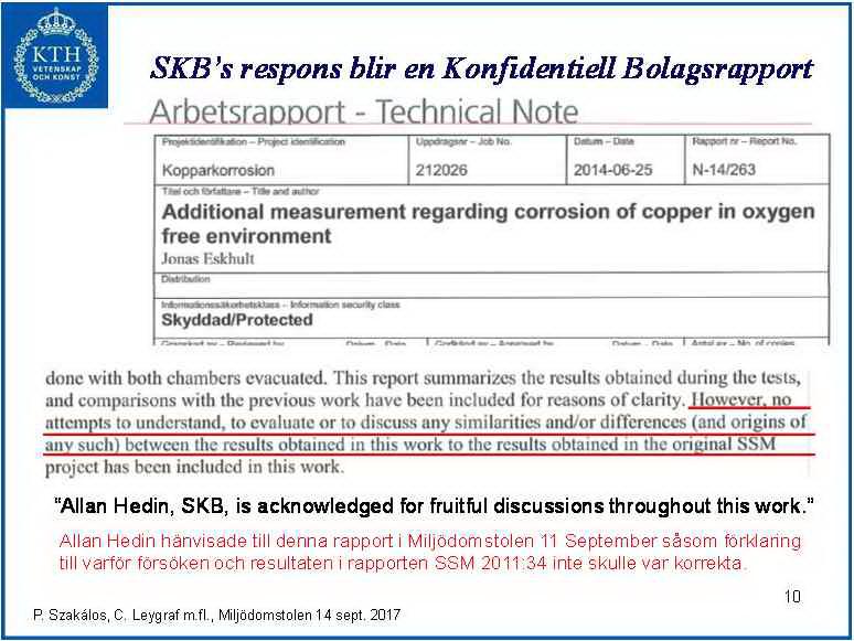 Påståendet att försöket är tätt mot väteläckage är fel. Experimentalisterna var medvetna om detta läckage. Szakálos tycks inte förstå när läckor av detta slag blir ett problem.