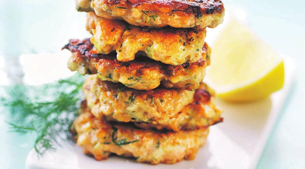 RECEPT 1 30 min 499 kcal/port Fett 33 % Kolhydrater 43 % Protein 24 % Laxbiffar med nudelsallad Laxbiffar med nudlar och zucchini.