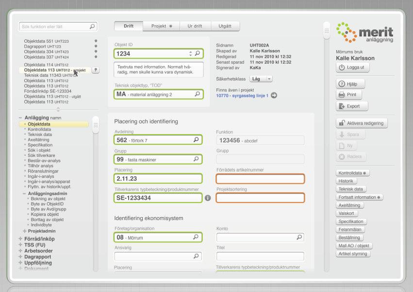 Arbetsorderhantering Nytt gränssnitt i vårt UH-system Merit anläggning Varför?