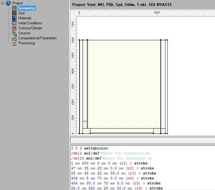 5.3 Wufi 5.3.1 Wufi 2D Wufi är ett datorprogram som är framtaget i Tyskland vid Fraunhofer IBP (Institute for Building Physics).