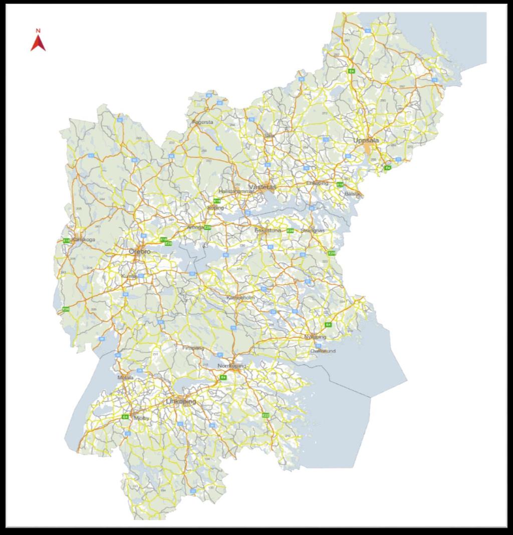 3.4 Region Öst Vägnätet har baserats på övergripande riktlinjer, mätningar av flöden för tung trafik och kunskap om hur godsflöden ser ut idag och bedöms utvecklas i framtiden.