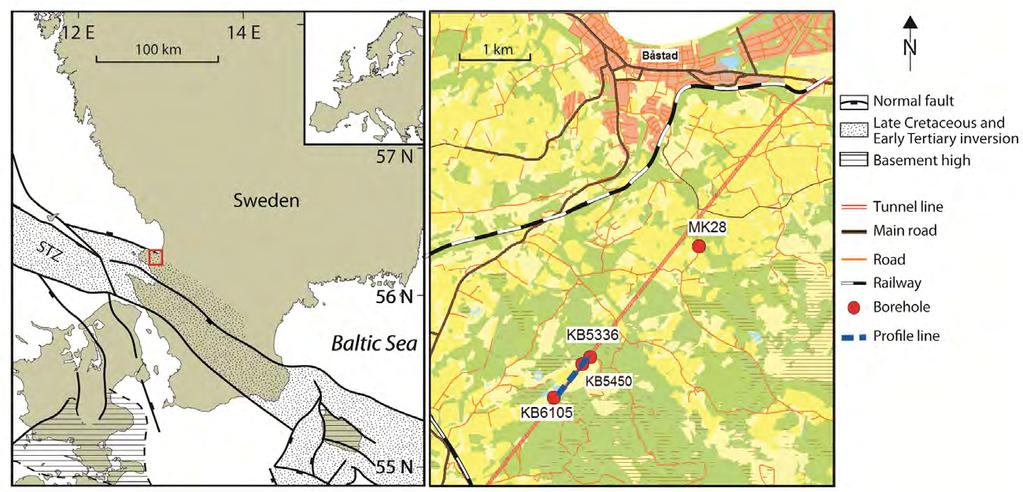 Hallandsås Horst (Maps are modified from Graversen (2009),