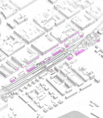 Resten längs södra spårområdet. CYKEL Cykelparkering sker i första hand inom stationsområdet. De flesta utomhus under tak samt ytterligare i cykelgarage. 1 000 norr om spåren och 650 i söder.