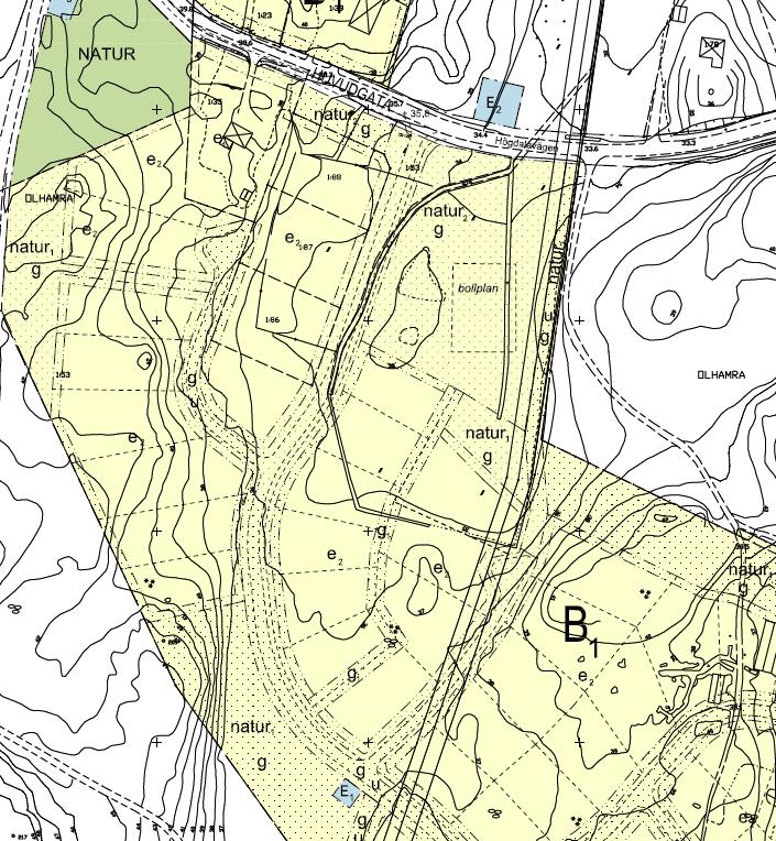 plats men gator av lokalnätstyp samt övriga naturområden är planlagda som g-områden på kvartersmark.