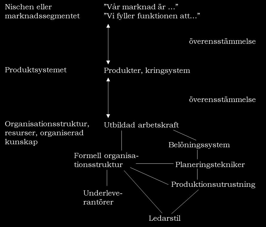 Figur 3 En första illustration av begreppet affärsidé Illustrationen visar fler exempel på viktiga komponenter i affärsidébegreppet än en generell modell över begreppet.