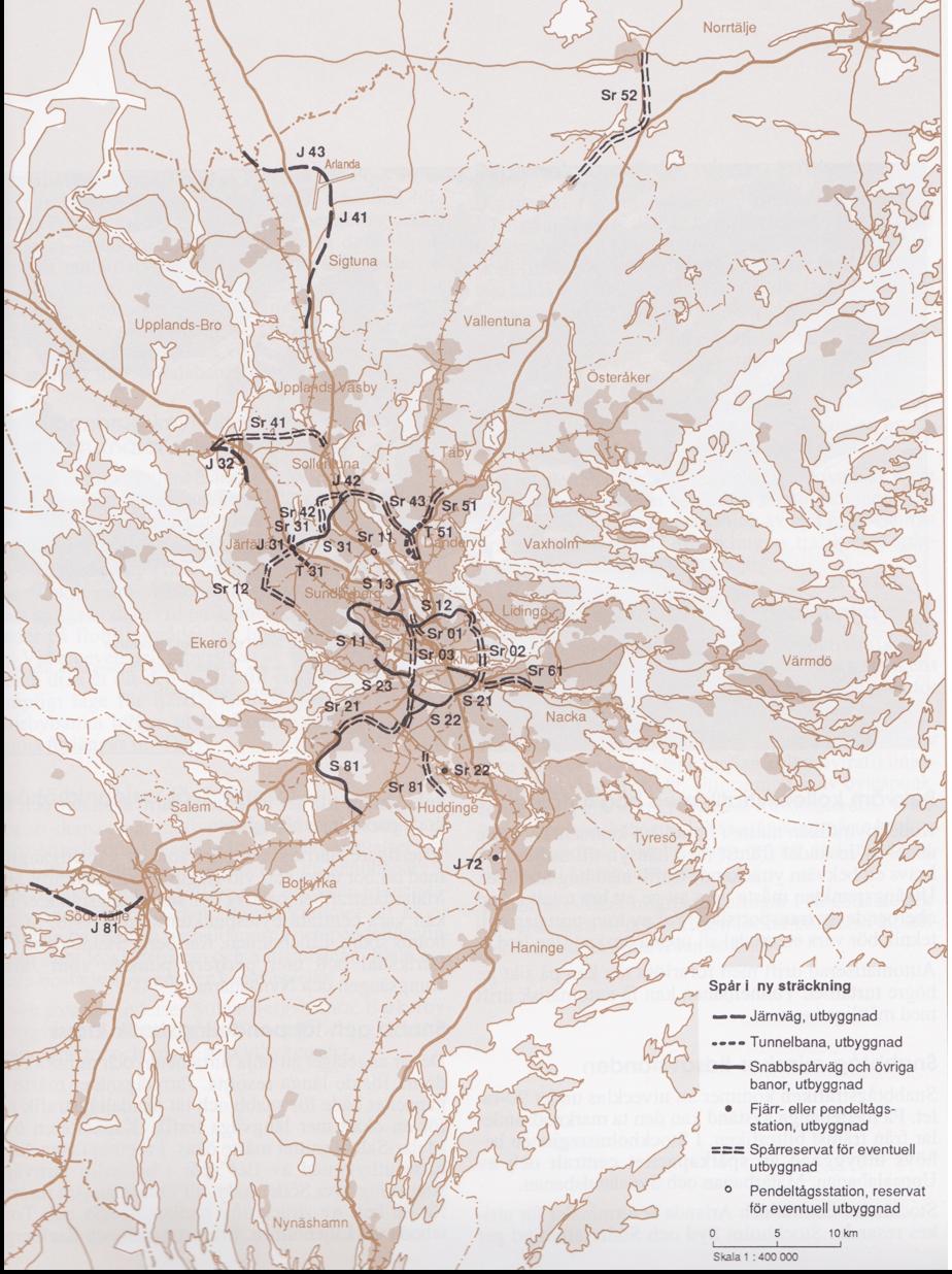 Regionplan 1991 Kollektivtrafik Årsta-Centralen Mälarbanan