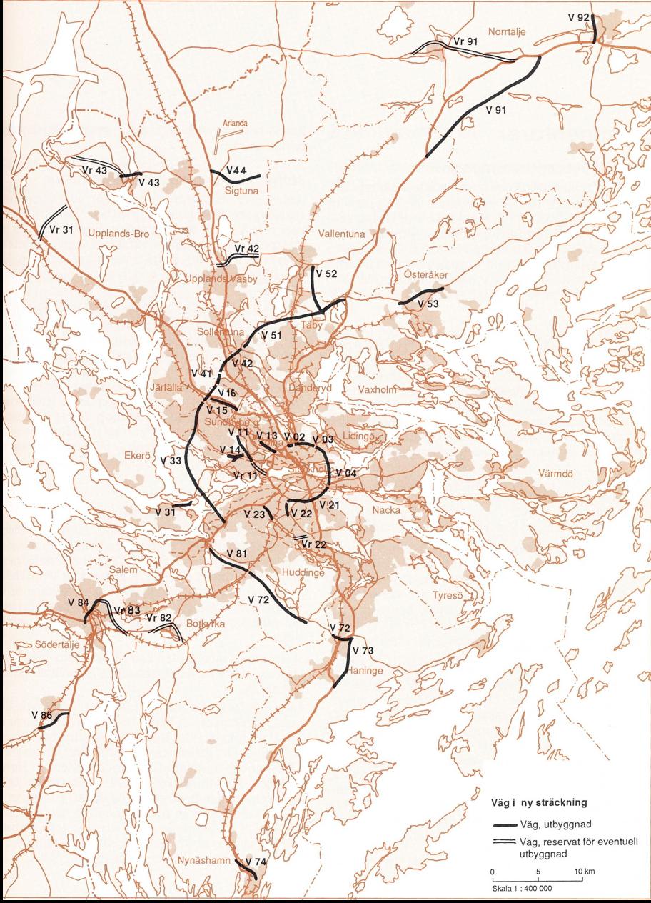 Regionplan 1991 Vägar Norra länken Södra länken Österleden