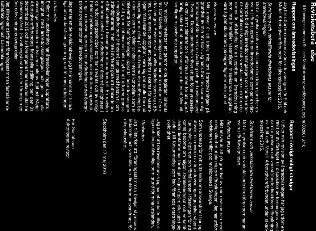 nevisionsuerueise Till föreningsshimrnan i Stil och Metall Arbetsgivareförbundet, org.