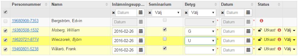 Arbeta effektivt med kortkommandon Rapportering av resultat per student Ladok försöker underlätta och säkerställa rapporteringen så långt