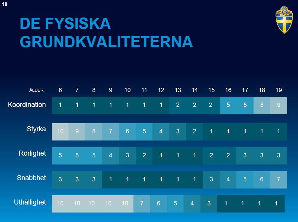 Fysinriktad del av träningen Nivå 3: Innehåll.