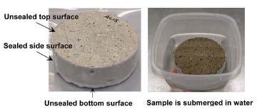 Exempelanalys Absorptionsförsök av Li et al (2011) absorption ca 250 dagar Skiva (Φ=100 mm, h=25 mm) nedsänkt i vatten. Bruk med 6 % luftinnehåll och w/c 0.