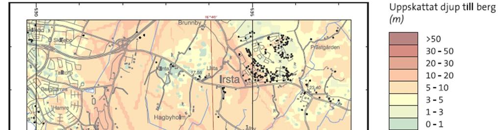 Sidan 12 av 58 Djupet till berg i området för undersökningen uppskattas att