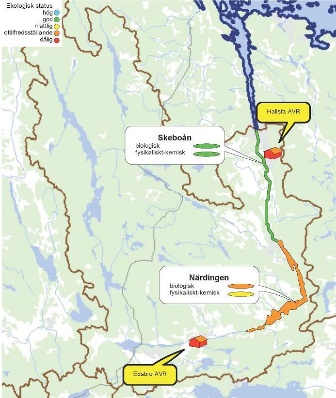 Skeboåns avrinningsområde Skeboåns avrinningsområde omfattar 483 km 2 och domineras av skog som utgör 86 procent av markanvändningen.