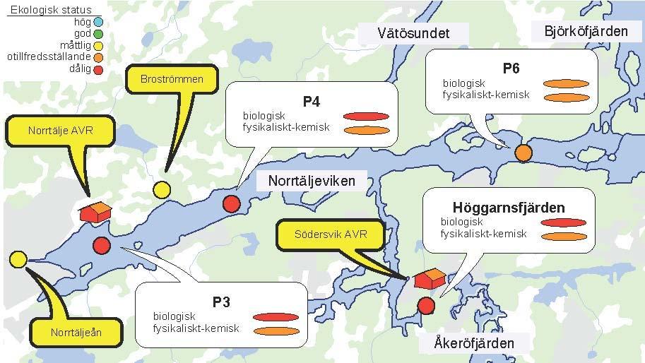 Norrtäljeviken Norrtäljeviken omfattar 16,4 km 2 och sträcker sig i väst-östlig riktning från Norrtälje i väster till Björköfjärden i öster.