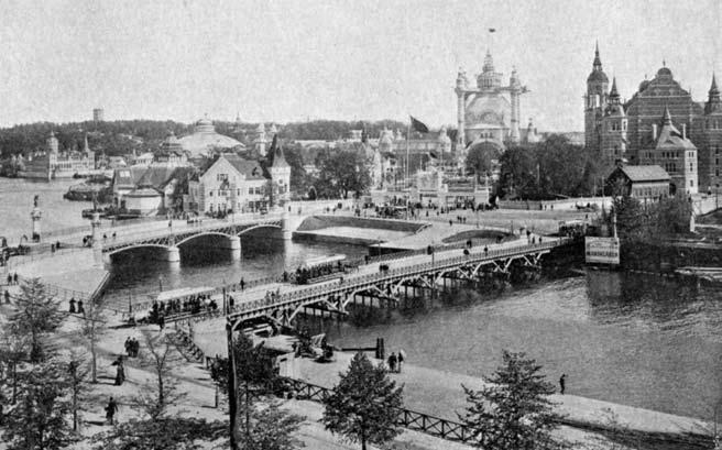 298 Anders Ekström Panorama af Utställningen från Strandvägen. Ur Minne från utställningen i Stockholm 1897 (Stockholm: Axel Lindahls fotografiaffär, 1897).