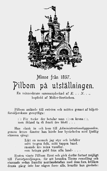 Minne från 1897: Pilbom på utställningen.