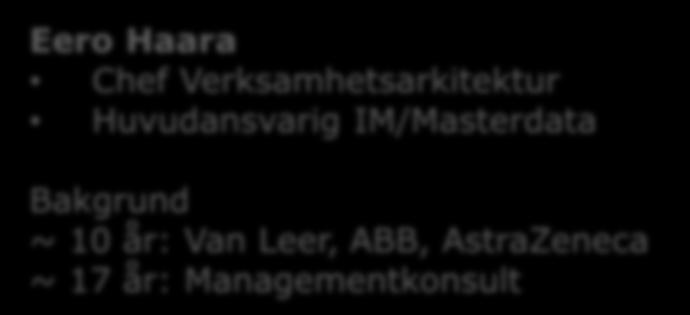 Eero Haara Chef Verksamhetsarkitektur Huvudansvarig