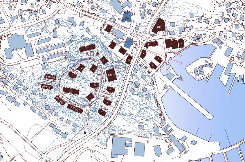 Geotekniskt PM 2016-05-24 Projektnummer 97307 Figur 2. Skiss över situationsplan över området. (Källa: Kanozi Arkitekter 2016-02-22).