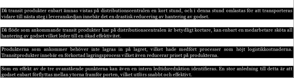 I de fall då planeringen varit bristfällig alternativt då kapaciteten tvingar produkten att lagerhållas uppkommer extra kostnader för den ytan produkten placeras på.