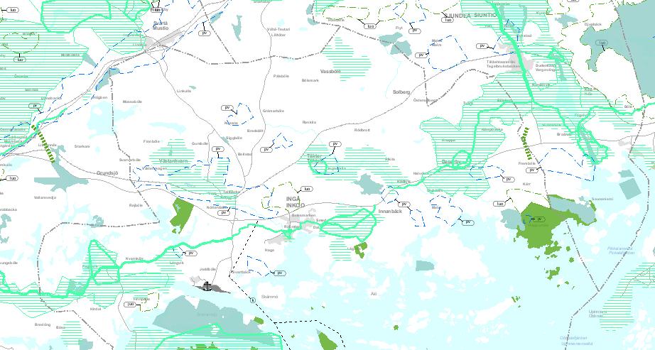 Generalplan för fastlandsområdet i Ingå 16 Bild 3 Utdrag ur planförslaget till etapplandskapsplan 4, som sänts ut för utlåtanden.