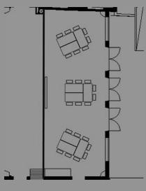 Kurbits Kurbits är den mindre tredjedelen av Kultursalongen med måtten 13 x 6 m.