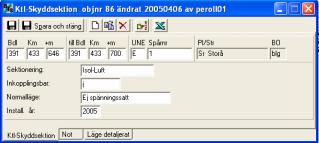 BANVERKET BIS Objekttypsbeskrivningar inom elkraft 14 8 Ktl-Skyddsektion 8.1 Allmänt Varje omformar- eller transformatorstation har ett matningsområde vid sektionerad drift.