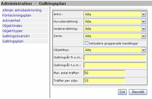 Att administrera gallring av arkivobjekt. - Varje handlingstyp till exempel faktura har en viss gallringsfrist, till exempel 10 år.