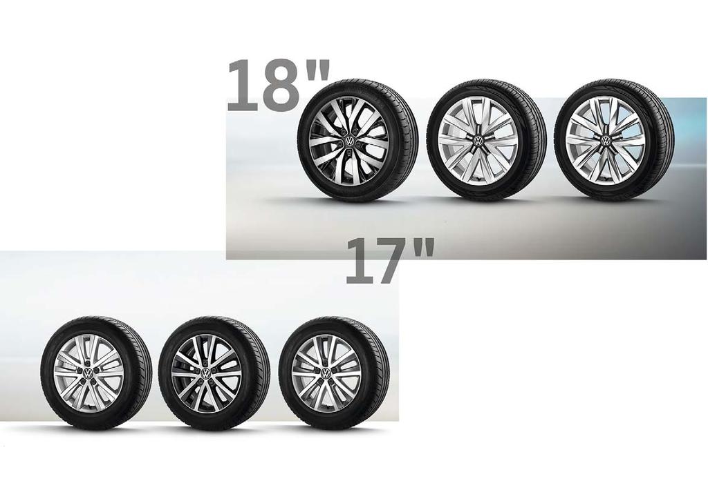 2 3 4 2 Toluca. 8Jx18 med 255/45 R 18 däck. 3 Springfield lättmetallfälg. 8Jx18 med 255/45 R 18 däck. 4 Springfield lättmetallfälg. 2) 8Jx18 med 255/45 R 18 däck. Högglansig yta.