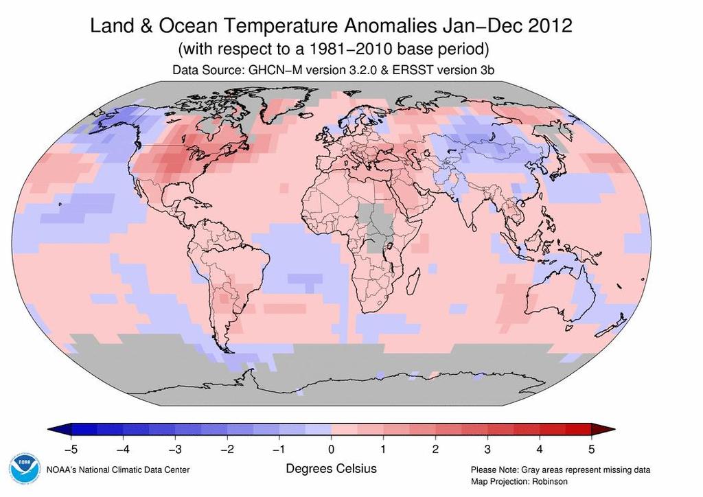 2012 kall här men varm på andra håll 15 Avvikelse i
