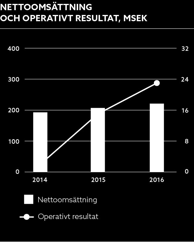 Viss stabilitet under 2016 Nettoomsättningen ökade