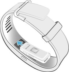 Montering Om du vill göra SmartBand 2-enheten mer personlig kan du byta armbandet mot ett band med en annan färg. Banden säljs separat.