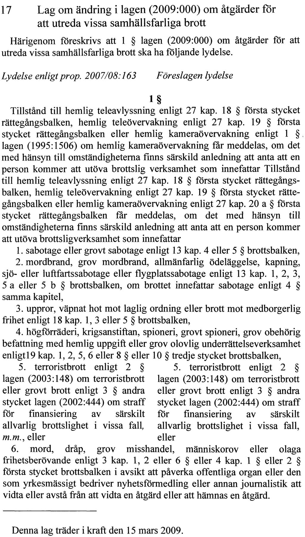 REGERINGENS LAGFÖRSLAG
