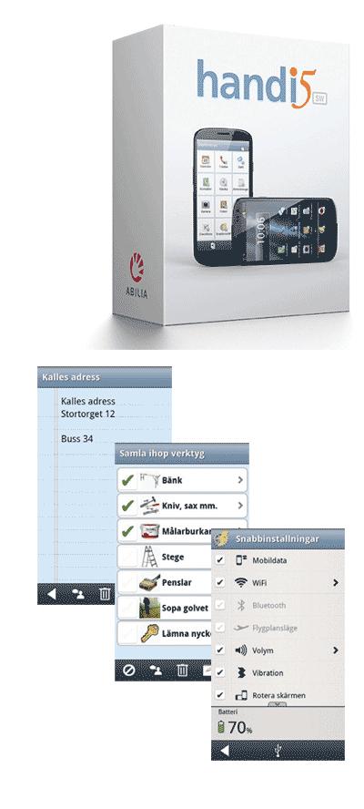 Handi5 SW Handi5 SW är ett applikationspaket för personer med kognitiva funktionsnedsättningar.