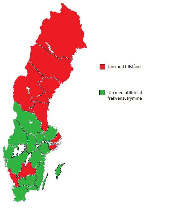 tillstånden 18 inte räknas kan det konstateras att PTS har erhållit svar angående 63 av de 92 befintliga tillstånden.