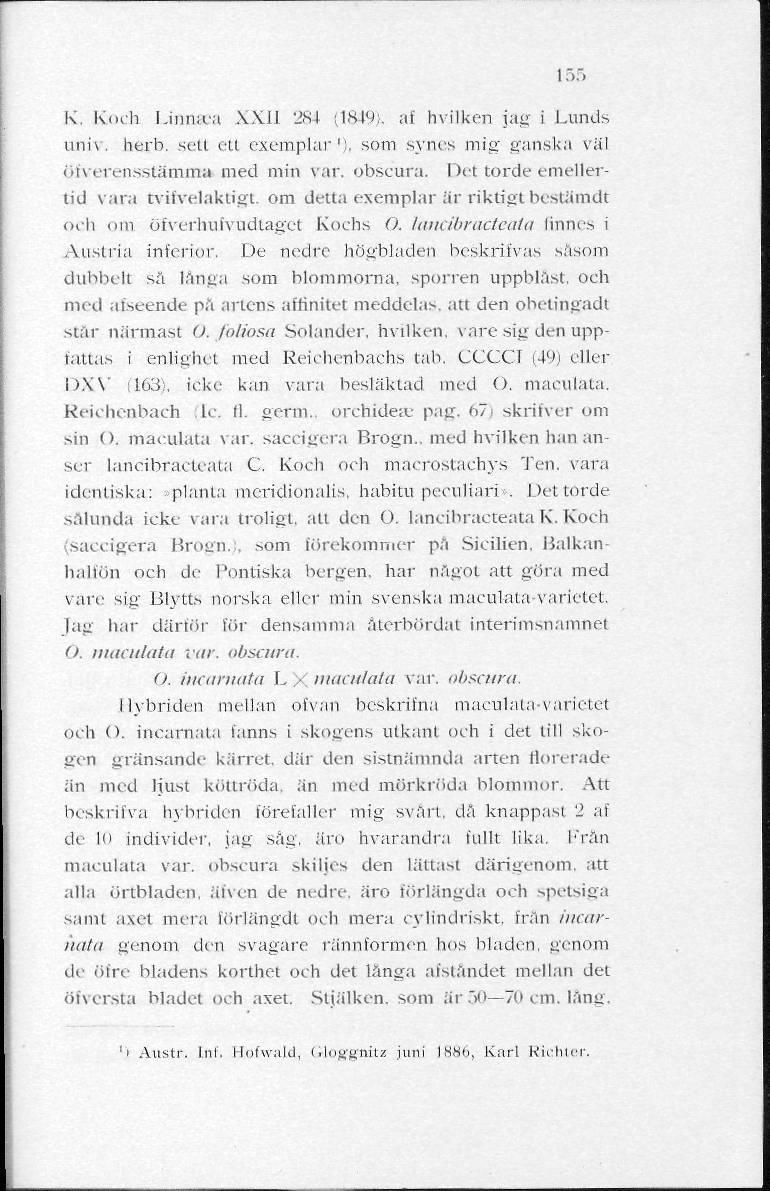 155 K. Koch Linmca XXII 284 (1849). af hvilken jag i Lunds univ. herb. sett ett exemplar 1 :, som synes mig ganska val öiverensstämma med min var. obscura. Det torde emellertid vara tvifvelaktigt.