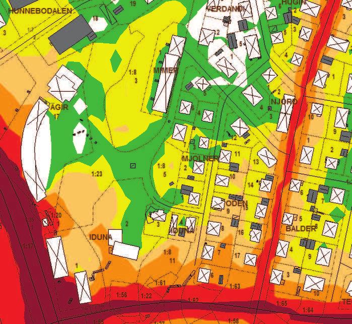 BULLER Fastigheten Iduna 2 berörs i södra delen av ett något förhöjt bullervärde.