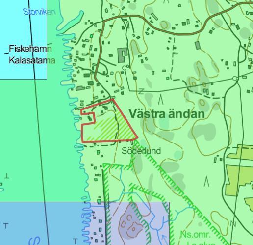 27, SMH17 20.9.2017 17:00 / Pykälän liite: 1.2.2017 PLANBESKRIVNING_SCHRIEKENBER 9 Bild 5. Samhällsstrukturen. Byområde; grönt, Landsbygdsområde; blått.