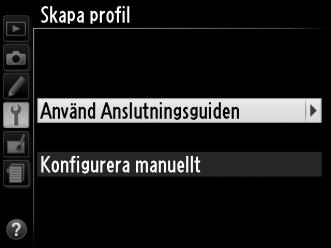 3 Starta anslutningsguiden. Markera Använd Anslutningsguiden och tryck på 2 för att starta anslutningsguiden. 4 Välj en anslutningstyp. (03) Markera en anslutningstyp och tryck på 2.