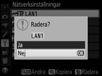 Kopiera till/från kort Detta alternativ är endast tillgängligt med FTP- och HTTPserveranslutningar.