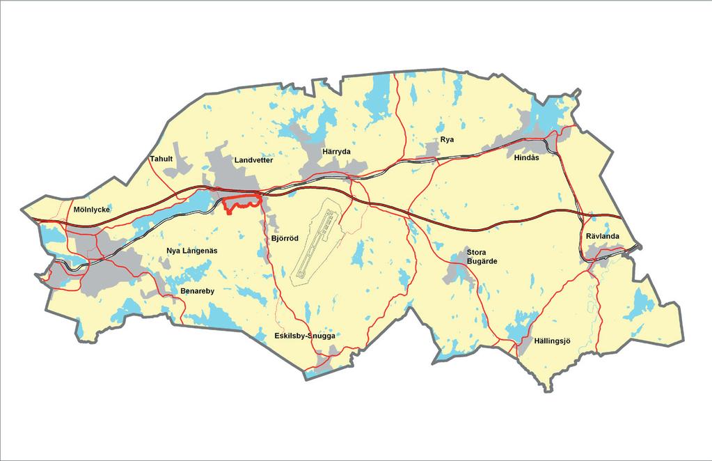 LANDVETTERS-BACKA SAMMANFATTNING LÄGE OCH AVGRÄNSNING Landvetters-Backa är ett av många områden i Härryda kommun, som bebyggdes med fritidsbostäder i mitten av förra seklet.