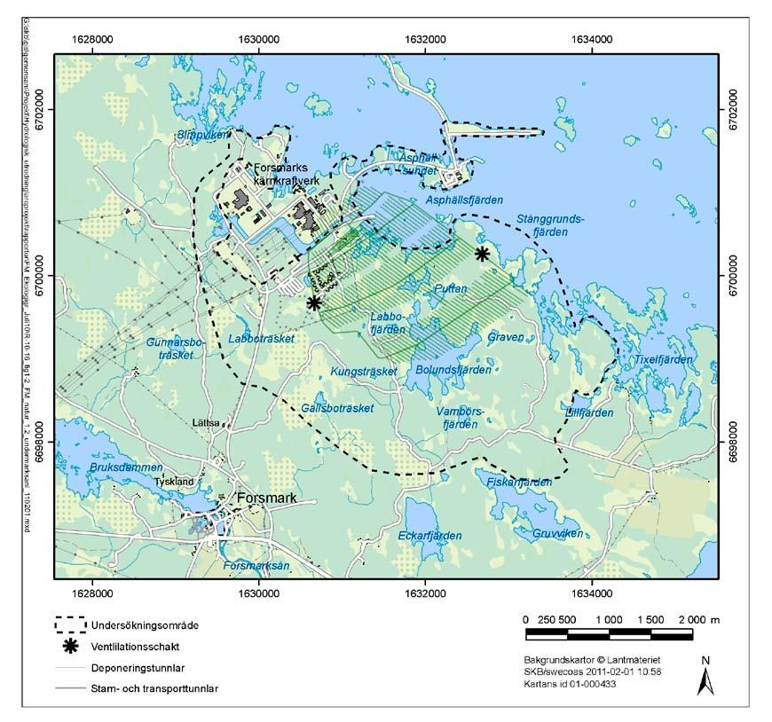 Figur 1-3. Karta som visar gränserna för undersökningsområdet.