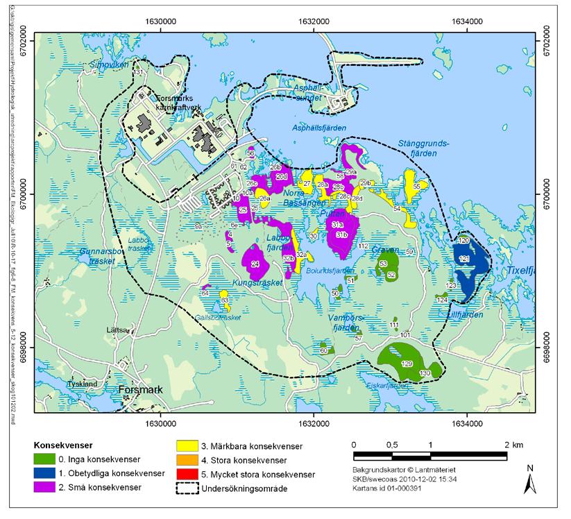 Figur 6 9. Konsekvensklassning av skogsobjekt. Tabell 6 14.