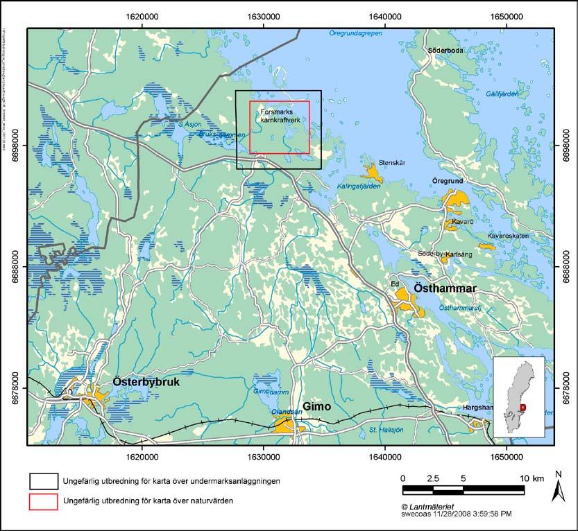 1.4 Plats och undersökningsområde Det aktuella undersökningsområdet (figurerna 1-2 och 1-3) avgränsades för att täcka in samtliga värdefulla naturobjekt som kan beröras av grundvattenbortledningen