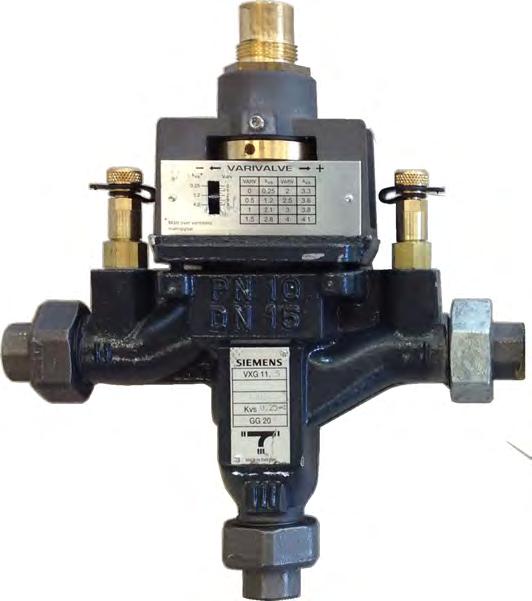 Ventil, funktion Ventilen har steglöst justerbart Kvs-värde. Värdet kan ställas om under drift och därmed justeras till de verkliga förhållandena i rörnätet.