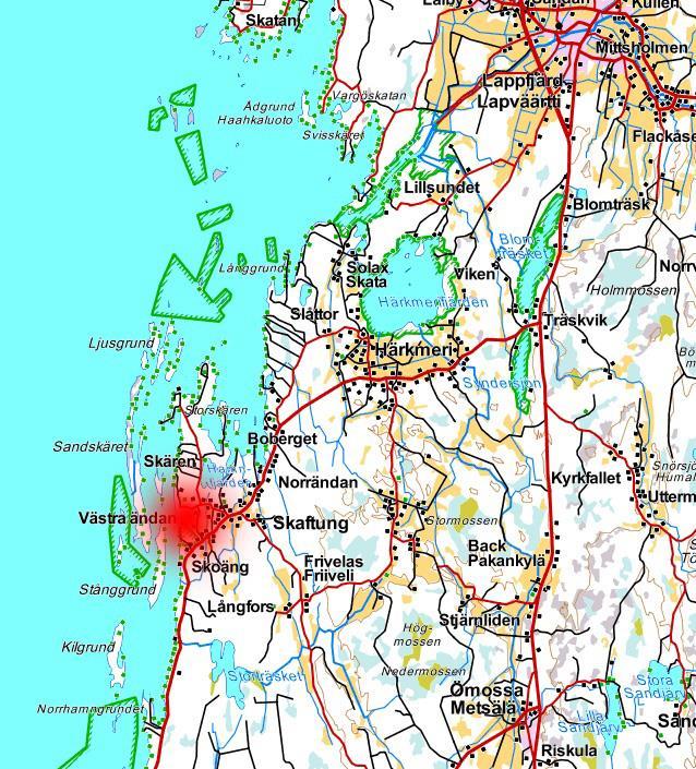 55, TEKN 15.3.2017 17:00 / Pykälän liite: 1.2.2017 PLANBESKRIVNING_SCHRIEKENBERG 6 Bild 2. Områdets lokala läge. 1.3 Planens namn och syfte Planens namn är ÄNDRING AV DEL AV KRISTINESTAD STRANDGENERALPLAN, VÄSTRA ÄNDAN.