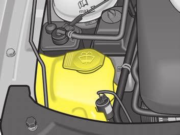 DRIFTANVISNINGAR Vindrutespolare Vätskebehållaren sitter till höger i motorrummet. Behållaren rymmer ca. 3 liter, på bilar med strålkastarspolare ca. 5,5 liter.