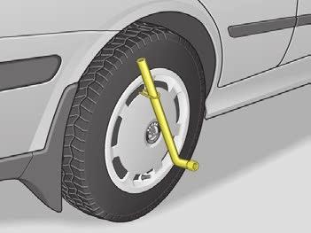 GÖR-DET-SJÄLV n Haka i trådbygeln (ur verktygssatsen) på kanten på hjulsidan* mitt emot luftventilen. Skjut in hjulnyckeln genom bygeln och dra av hjulsidan - se bilden.