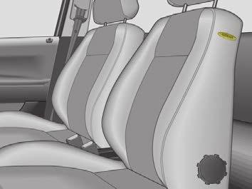 Sido-airbag* Sido-airbagarna sitter i ryggstödsstoppningen på förar- och passagerarsida. De är märkta med påskriften AIRBAG upptill på ryggstöden - se bild.