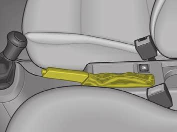 Parkeringsbroms Armstöd* Dra upp spaken ordentligt när du lägger i parkeringsbromsen. Lägg vid parkering i backe dessutom i 1:ans växel (på bilar med automatisk växellåda läge P).